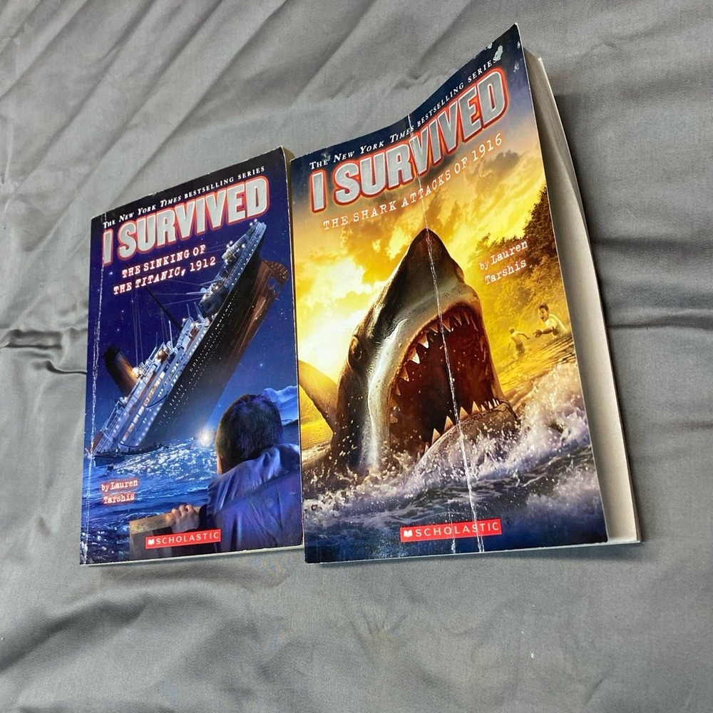 I Survived Book Bundle Titanic 1912 Shark Attacks 1916 Lauren Tarshis Scholastic
